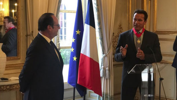 Arnold Schwarzenneger - François Hollande - Légion d’honneur 