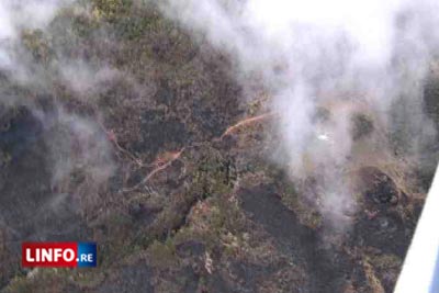 Le feu de la Roche Écrite vu du ciel 