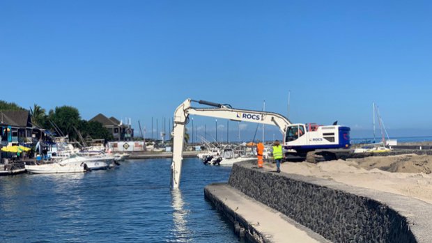 dragage - roches noires - TCO - Le Port - travaux