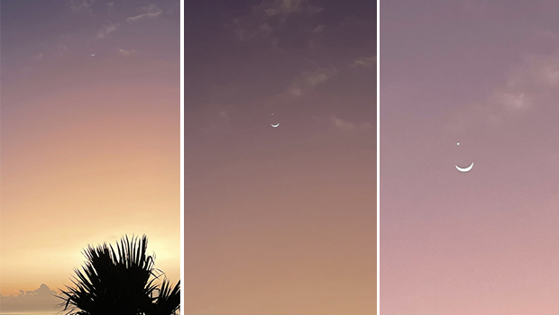 Étoile du berger au dessus de la Lune - Réunion - Ciel - Astronomie 