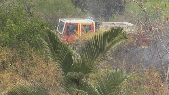 Feu de végétation - Saint -Paul - La Réunion 