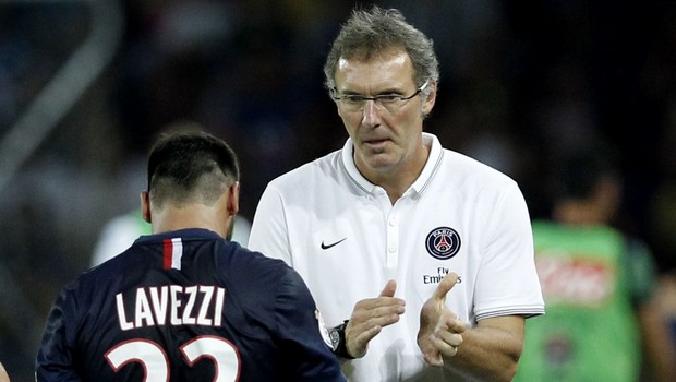 Lavezzi et Laurent Blanc