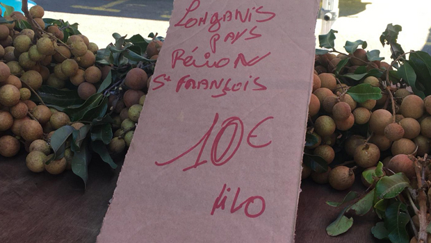 Loganis - marché forain - Camélias - La Réunion 