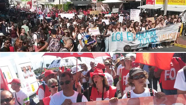 Grève contre la loi Travail - La Réunion - Manifestation - Syndicats
