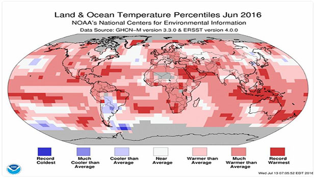 Record de chaleur pour le mois de juin 2016