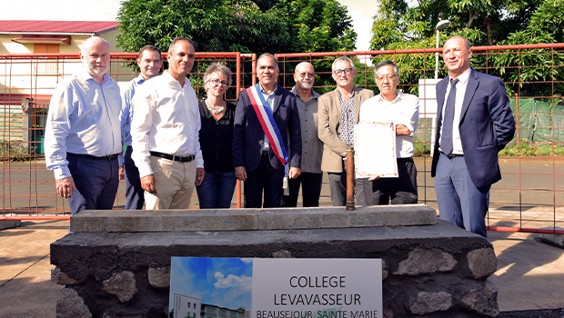  Sainte-Marie : pose de la première pierre du collège privé Levavasseur 