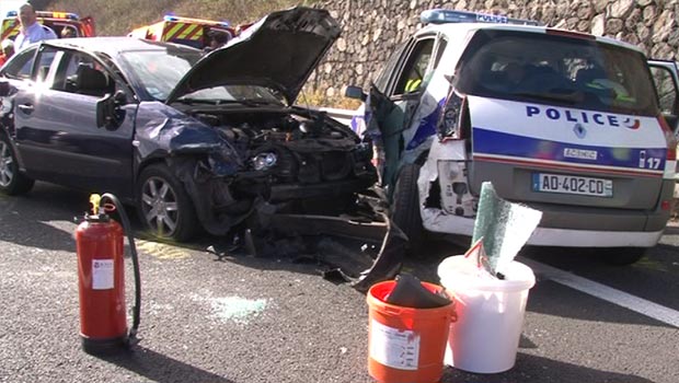 Route du Littoral - Sur-accident - Policiers blessés