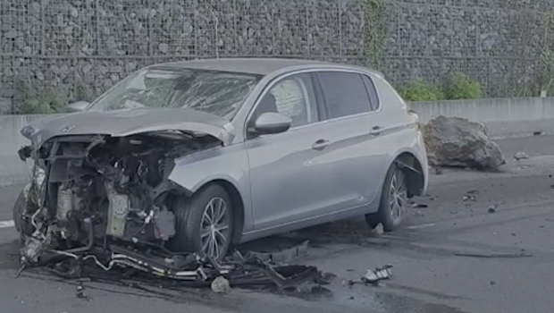 Voiture - Impact - Chute - Route du littoral - Accident