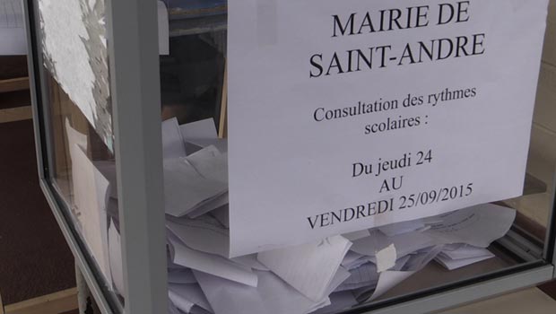 Ryhtmes scolaires  - école le samedi - mercredi - vote - Saint-André 