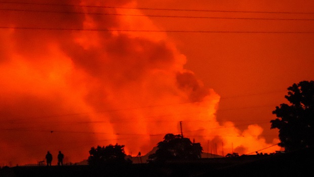 Le volcan Nyiragongo, près de la ville de Goma