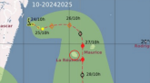 La future tempête pourrait passer entre La Réunion et Maurice selon la trajectoire de Météo France ! 